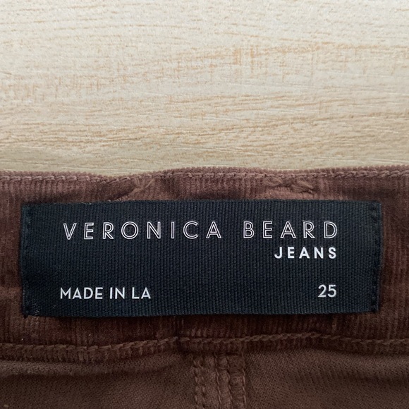 Veronica Beard Sheridan Bell Bottom Flare Corduroy Pants in Brown Size 25 - Picture 11 of 15